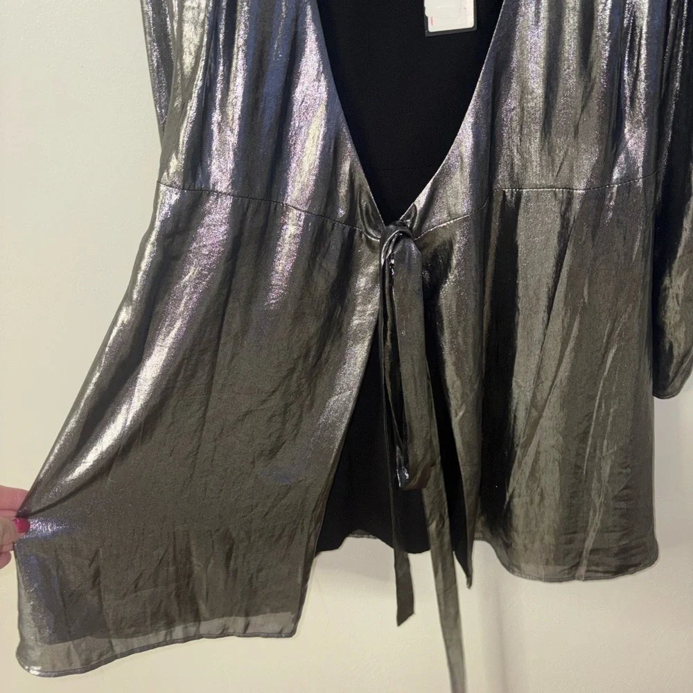 Gianni Bini Silver Metallic Mini Dress - Picture 5 of 6